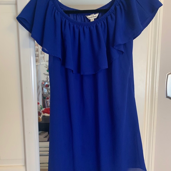 Royal blue off the shoulder dress - Picture 4 of 5